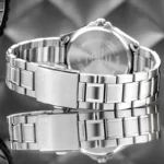 Casio MTS-RS100D-5ADF گالری تصویر 2 صفحه قهوه‌ای-مس و شیشه کریستال یاقوت کبود