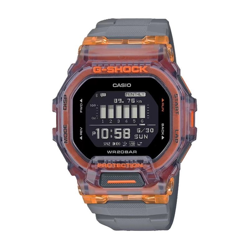 Casio GBD-200SM-1A5DR ساعت مچی مردانه – تصویر شاخص با قاب رزین قهوه‌ای و صفحه مشکی