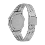 نمای دوم Casio ABL-100WE-1BDF با صفحه مشکی و بند نقره‌ای