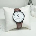 Casio MTP-VT03BL-7BDF صفحه سفید بند قرمز شیشه معدنی گالری 02