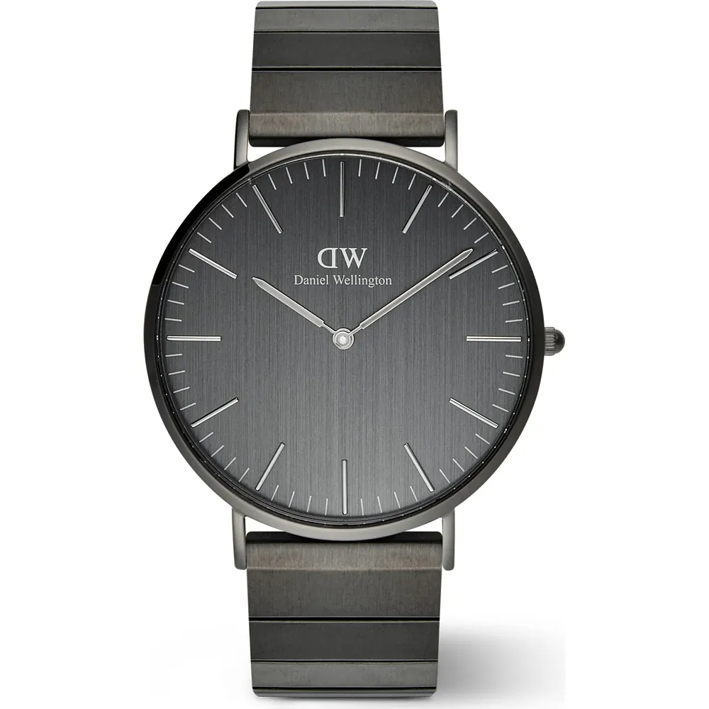 ساعت مچی کلاسیک مردانه DW00100777 با قاب خاکستری تیره و بند استیل