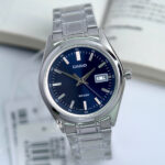 Casio MTP-B180D-2AVDF گالری 04 - قاب نقره‌ای و صفحه سرمه‌ای با بند استیل