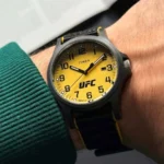 Timex TW2V62200 بند برزنتی مشکی با صفحه زرد - گالری تصویر 3