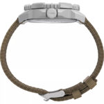 Timex TW2V624002 تایمکس - ساعت مچی مردانه با بدنه برنجی روکش استیل، بند برزنتی قهوه‌ای