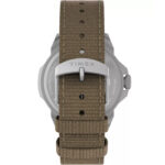 Timex TW2V624003 تایمکس - ساعت مچی مردانه با قاب نقره‌ای، شیشه کریستال و بند برزنتی قهوه‌ای