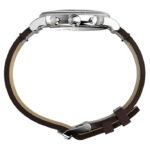 Timex TW2W20800 گالری 002: قاب استیل همراه با بند چرم قهوه‌ای و صفحه نقره‌ای