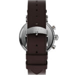 Timex TW2W20800 گالری 003: طراحی کلاسیک با قاب استیل، بند چرم قهوه‌ای و صفحه نقره‌ای