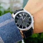 Casio MTP-1375L-1AVDF Image 1 بند مشکی چرم قاب نقره‌ای استایل کلاسیک