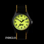 Timex TW2V62200 بند برزنتی مشکی با صفحه زرد و قاب گرد - گالری تصویر 1
