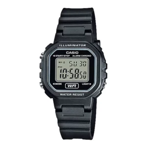 قیمت و خرید کاسیو LA-20WH-1A با قاب رزین مشکی و بند سیلیکون