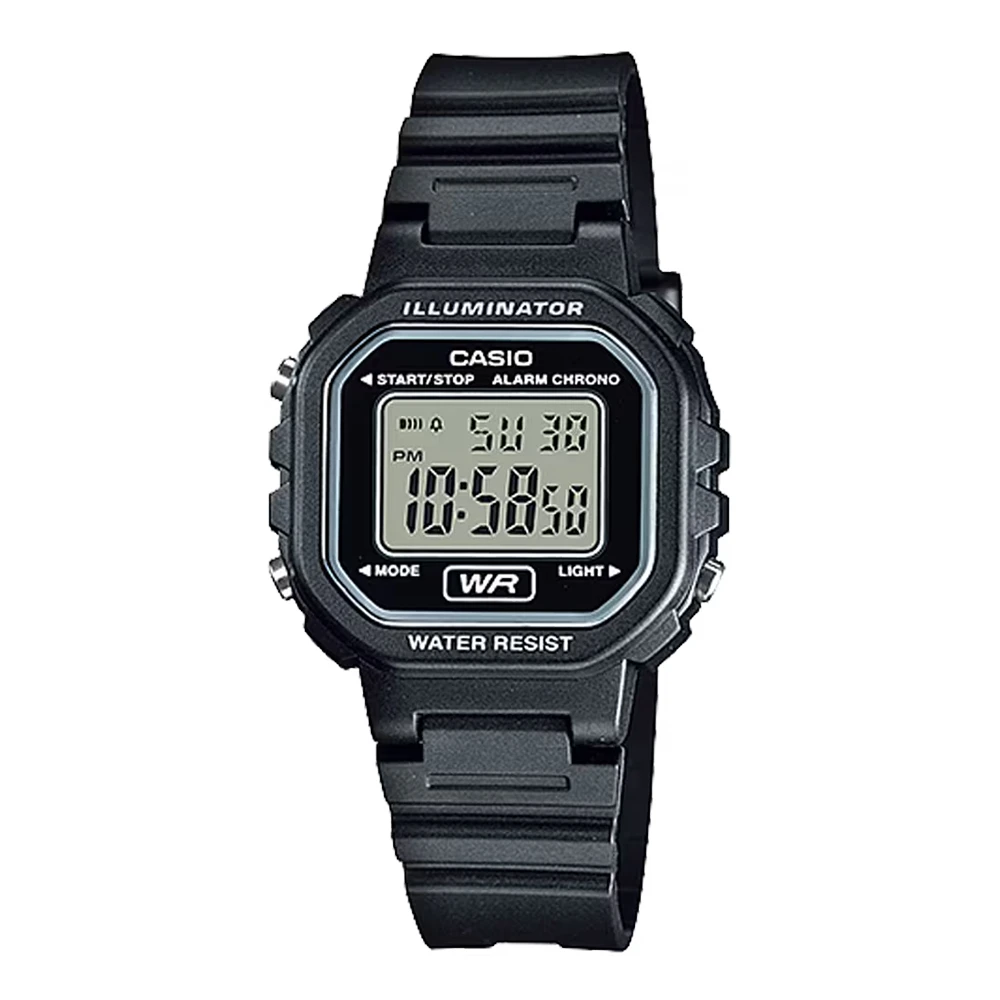 قیمت و خرید کاسیو LA-20WH-1A با قاب رزین مشکی و بند سیلیکون