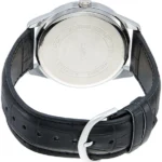 کاسیو LTP-V005L-2BUDF گالری03 بند چرم مشکی صفحه سرمه‌ای شیشه کریستال