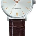 Casio MTP-VT01L-7B2UDF گالری 4 شیشه کریستال و بند قهوه‌ای