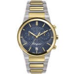 ساعت مچی کلاسیک مردانه فراگامو مدل SFSFME00521 با قاب طلایی استیل و صفحه سرمه‌ای