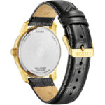 سیتیزن BH5002-02E3 ساعت مچی با قاب طلایی، صفحه مشکی و بند چرمی مشکی