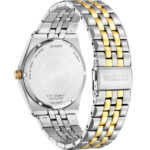 سیتیزن BM7334-58E3 با قاب استیل ضد حساسیت نقره‌ای-طلایی و صفحه مشکی