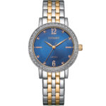 قیمت و خرید ساعت مچی کلاسیک زنانه سیتیزن EL3106-59L با قاب گرد استیل و صفحه سرمه‌ای