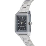 کاسیو LTP-V007D-1EUDF ساعت مچی زنانه با قاب استیل و صفحه مشکی، مدل کلاسیک