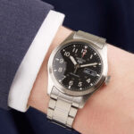 ساعت مچی سیکو SRPG27K1-4 با بدنه استیل و صفحه مشکی و بند نقرهای