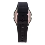 کاسیو F-91WM-3A بند رزین سیلیکون مشکی با قاب رزینی مربعی و صفحه خاکستری-مشکی