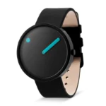 PIKTO P43350-4120B گالری تصویر 1 بند چرم مشکی صفحه مشکی قاب استیل