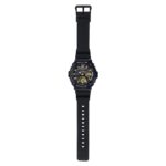 کاسیو AEQ-120W-9AVDF تصویر 3 بند سیلیکون مشکی با صفحه مشکی-طلایی