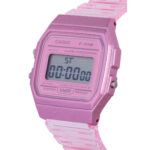 CASIO F-91WS-4DF2 مستطیل رزین بند صورتی