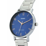 Casio LTP-VT01D-2B2UDF گالری تصویر 4 با قاب استیل نقرهای و صفحه سرمهای