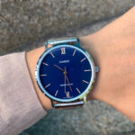 Casio LTP-VT01D-2B2UDF گالری تصویر 6 با صفحه سرمهای و بند استیل