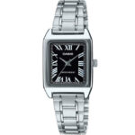 ساعت مچی کلاسیک زنانه کاسیو مدل LTP-V007D-1BUDF با قاب نقره‌ای استیل و صفحه مشکی