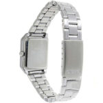 کاسیو LTP-V007D-1BUDF تصویر 1B2: ساعت مچی با بند برنج روکش استیل، قاب نقره‌ای استیل و صفحه مشکی