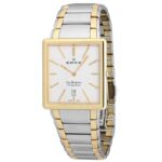 ادوکس 27031357JAID1 – ساعت مچی مردانه کلاسیک با قاب طلایی استیل و صفحه سفید