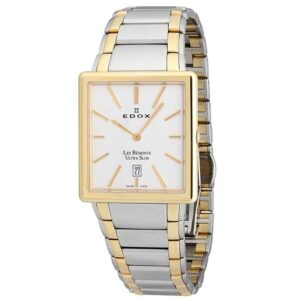 ادوکس 27031357JAID1 – ساعت مچی مردانه کلاسیک با قاب طلایی استیل و صفحه سفید