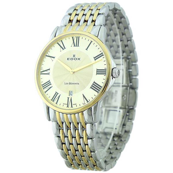 ساعت مچی ادوکس مدل 56001357JMDR با قاب طلایی استیل و بند استیل، طراحی کلاسیک مردانه