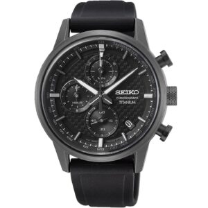 ساعت مچی کلاسیک مردانه سیکو مدل SSB393P1 با قاب تیتانیوم دودی و بند مشکی