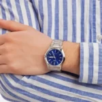 ساعت مچی کاسیو مدل MTP-1183A-2ADF با بدنه استیل و بند نقرهای