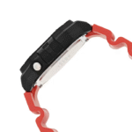 ساعت کاسیو W-218H-4B با قاب رزین مشکی، بند رزین قرمز و شیشه معدنی - تصویر 1