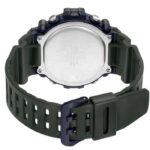 نمای نزدیک از ساعت کاسیو AE-1500WHX-3AVDF با قاب سبز