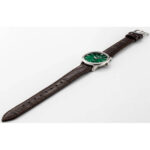 Roamer Classico Ladies r-971857417505 - شیشه کریستال یاقوت کبود، صفحه سبز، بند چرم قهوهای