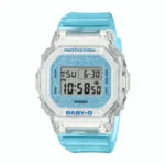 Casio BGD-565GC-2 ساعت مچی اسپرت زنانه-بچگانه با قاب سفید، بند رزین و صفحه آبی-طوسی