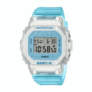 Casio BGD-565GC-2 ساعت مچی اسپرت زنانه-بچگانه با قاب سفید، بند رزین و صفحه آبی-طوسی
