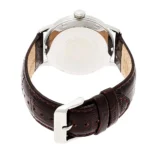 Orient TAC00009W0 تصویر 3 - بند چرم قهوه‌ای، قاب استیل نقره‌ای، صفحه سفید