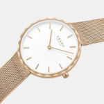 اباکو V252LXVIMV گالری 2—ساعتی با بند رزگلد و قاب استیل، صفحه سفید و طراحی کلاسیک