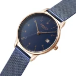 اباکو V298LDVLML قاب رزگلد و صفحه آبی با بند استیل آبی – تصویر گالری 1