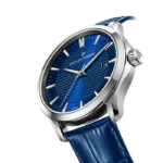 ساعت ژاک فیلیپ JPQGS791132 بند چرمی سرمه‌ای با قاب استیل نقره‌ای و صفحه سرمه‌ای