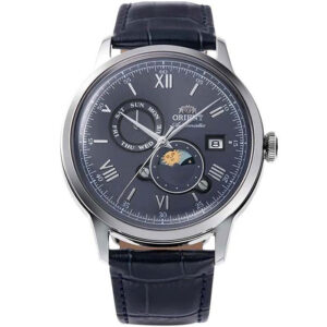 تصویر شاخص: اورینت RA-AK0806L1 با قاب استیل نقره‌ای و بند سرمه‌ای