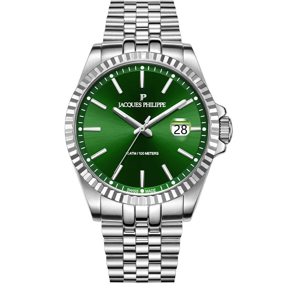 ساعت مچی ژاک فیلیپ JPQGS5913X6V2 - تصویر شاخص کلاسیک مردانه استیل سبز