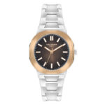 ساعت مچی کلاسیک زنانه لی کوپر مدل LC07953.540 با بند استیل و صفحه قهوه‌ای