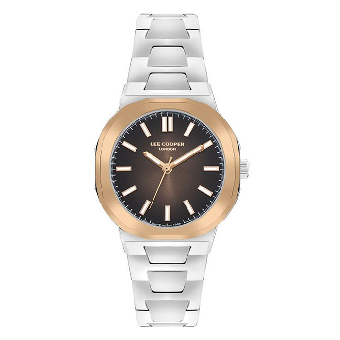 ساعت مچی کلاسیک زنانه لی کوپر مدل LC07953.540 با بند استیل و صفحه قهوه‌ای