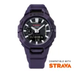 Casio GBA-950-2ADR Strava نمایش با قاب بنفش و بند رابر برای ساعت مچی مردانه